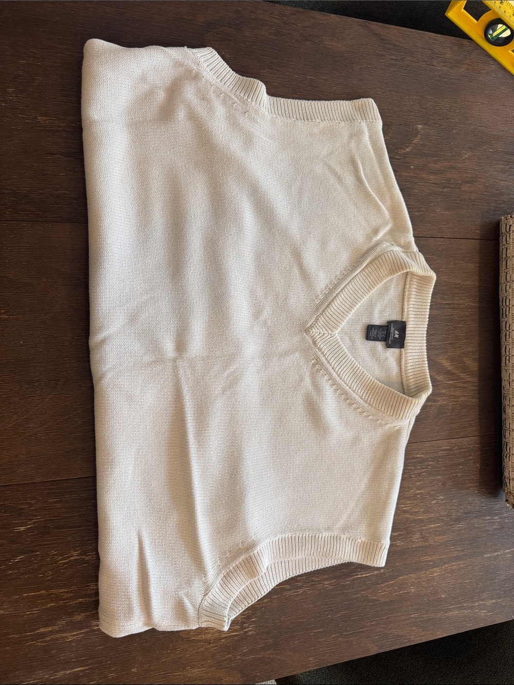 H&M Men's V-Neck Sweater Vest - Cream